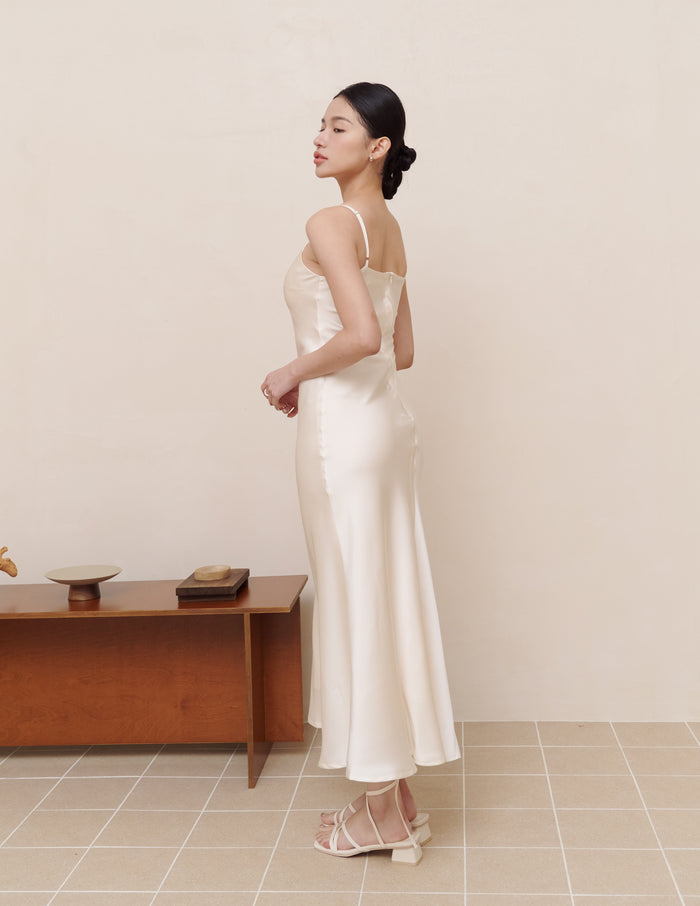 Xuan Cami Satin Dress in Ivory