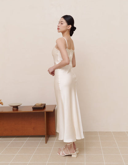 Xuan Cami Satin Dress in Ivory