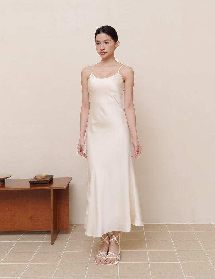 Xuan Cami Satin Dress in Ivory