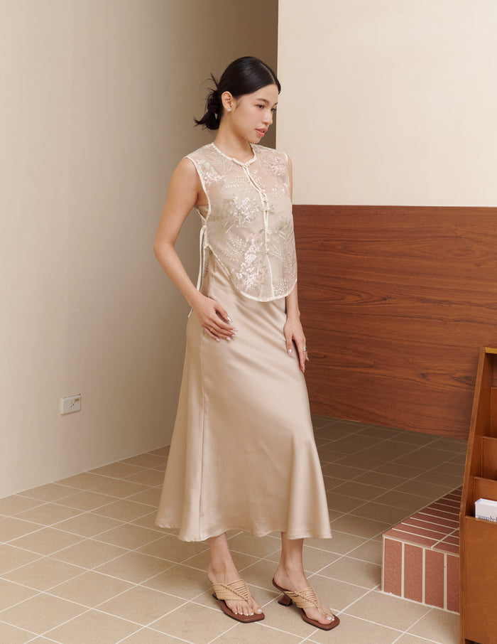 Yun Lace Overlay Top in Blush Garden